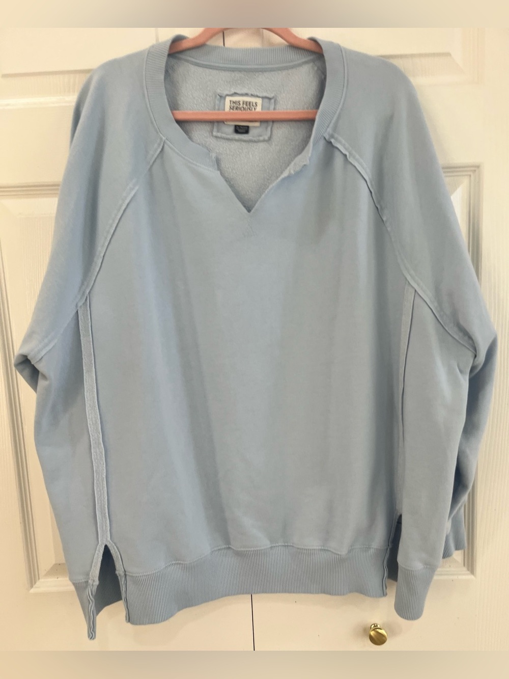 Aerie Downtime V-Neck Sweatshirt, size XL.